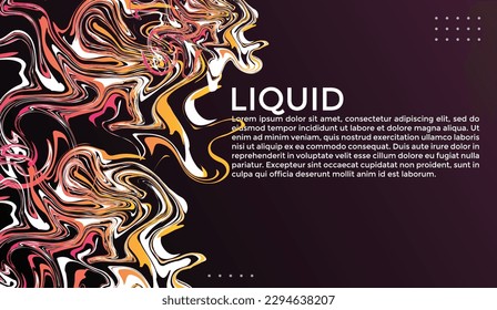 Diseño de fondo de color líquido. Composición del gradiente fluido. Ilustración creativa para afiche, web, aterrizaje, página, portada, anuncio, saludo, tarjeta, promoción. Vector Eps 10.