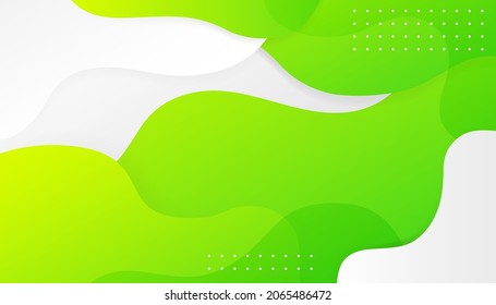 Liquid color background design. Geometric background. Fluid green gradient shapes composition. Abstract vector illustration