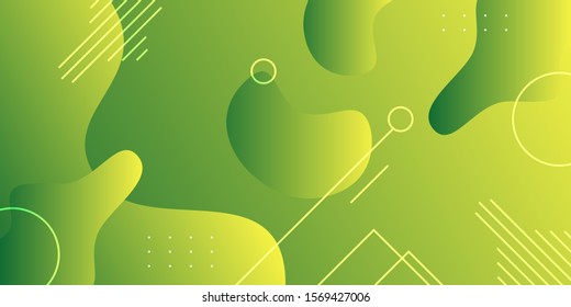 Liquid color background design. Liquid gradient forms composition. Futuristic design posters with green
