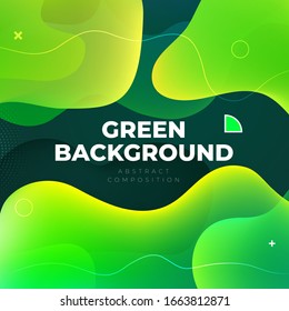 Diseño de fondo de color líquido. Composición de las formas de degradado verde de flujo ecológico. Carteles de diseño futurista. Vector Eps10.