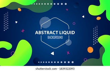 Liquid color background design. Green and black composition.