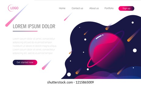 Liquid color background design. Landing page template. Header for website. High detailed isometric vector illustration. eps10