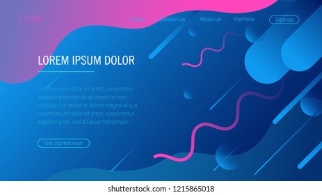 Liquid color background design. Landing page template. Header for website. High detailed isometric vector illustration. eps10