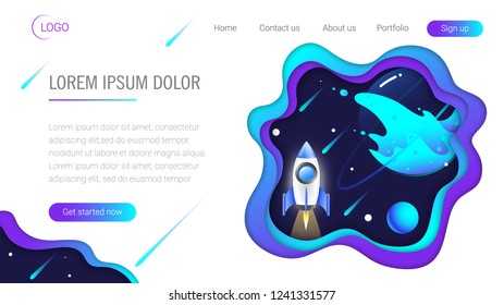 Liquid color background design. Landing page template. Header for website. High detailed isometric vector illustration. eps10