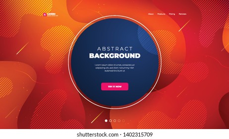Liquid color background design for Landing page site. Fluid gradient dark circle shape composition. Futuristic design posters. Eps10 vector.
