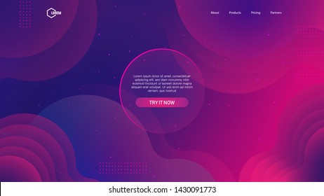 Liquid color background design for Landing page web. Fluid gradient shapes composition. Futuristic design posters. Eps10 vector.