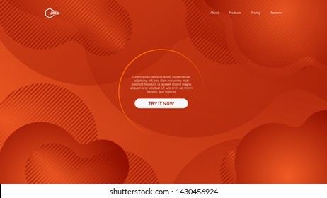 Liquid color background design for Landing page web. Fluid gradient shapes composition. Futuristic design posters. Eps10 vector.