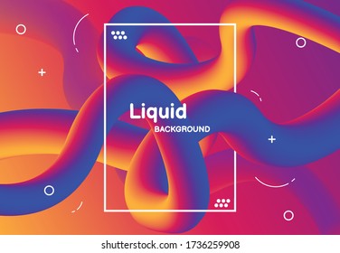Liquid color background design. Modern colorful flow poster. Vector illustration