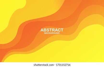 Liquid color background design. Orange elements with fluid gradient. Dynamic shapes composition. Vector illustration