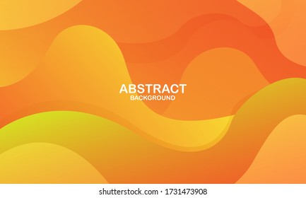 Liquid color background design. Orange elements with fluid gradient. Dynamic shapes composition. Vector illustration