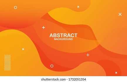 Liquid color background design. Orange elements with fluid gradient. Dynamic shapes composition. Vector illustration