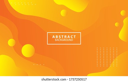Liquid color background design. Orange elements with fluid gradient. Dynamic shapes composition. Cool background design for posters. Vector illustration