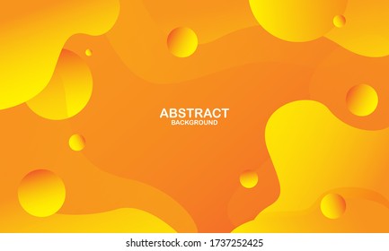 Liquid color background design. Orange elements with fluid gradient. Dynamic shapes composition. Vector illustration