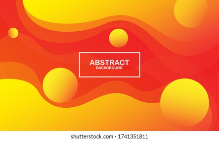 Liquid color background design. Orange elements with fluid gradient. Dynamic shapes composition. Vector illustration