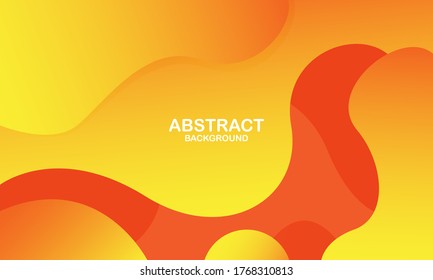 Liquid color background design. Orange elements with fluid gradient. Dynamic shapes composition. Vector illustration
