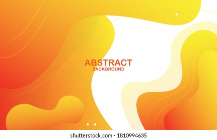 Liquid color background design. Orange elements with fluid gradient. Dynamic shapes composition. Eps10 vector
