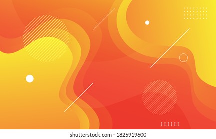 Diseño de fondo de color líquido. Elementos anaranjados con gradiente de fluido. Composición dinámica de formas. Vector Eps10