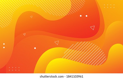 Liquid color background design. Orange elements with fluid gradient. Dynamic shapes composition. Eps10 vector