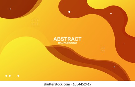 Liquid color background design. Orange elements with fluid gradient. Dynamic shapes composition. Vector illustration