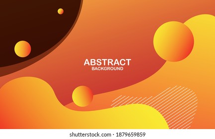 Liquid color background design. Orange elements with fluid gradient. Dynamic shapes composition. Vector illustration
