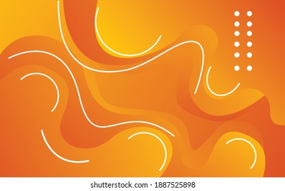 Liquid color background design. Orange elements with fluid gradient. Dynamic shapes composition. Eps10 vector trendy design