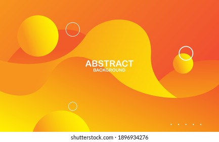 Liquid color background design. Orange elements with fluid gradient. Dynamic shapes composition. Eps10 vector
