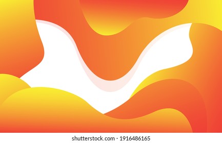 Liquid color background design. Orange elements with fluid gradient. Dynamic shapes composition. Eps10 vector