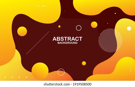 Diseño de fondo de color líquido. Elementos anaranjados con gradiente de fluido. Composición dinámica de formas. Vector Eps10