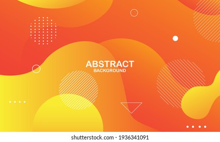 Liquid color background design. Orange elements with fluid gradient. Dynamic shapes composition. Eps10 vector