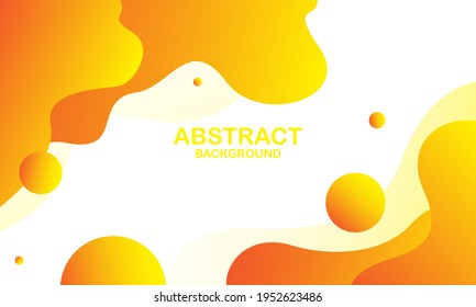 Liquid color background design. Orange elements with fluid gradient. Dynamic shapes composition. Vector illustration