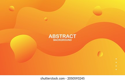 Liquid color background design. Orange elements with fluid gradient. Dynamic shapes composition. Vector illustration