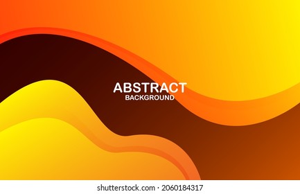 Liquid color background design. Orange elements with fluid gradient. Dynamic shapes composition. Eps10 vector