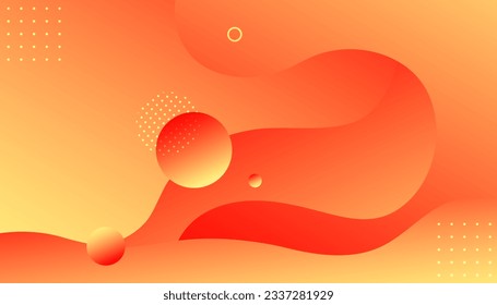 Liquid color background design. Orange elements with fluid gradient. Vector illustration