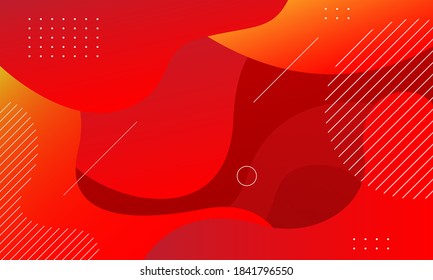 Flüssige Hintergrunddesigns. Rote Elemente mit fließendem Farbverlauf. Dynamische Formen-Zusammensetzung. EPS10-Vektor