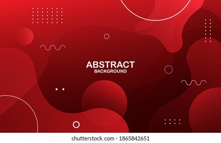 Diseño de fondo de color líquido. Elementos rojos con gradiente de fluido. Composición dinámica de formas. Vector Eps10