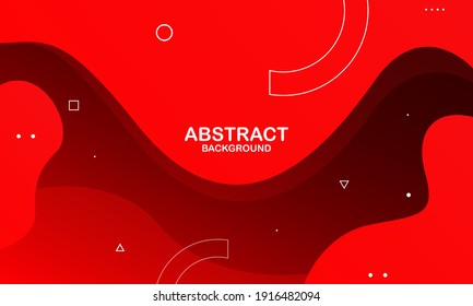 Liquid color background design. Red elements with fluid gradient. Dynamic shapes composition. Eps10 vector