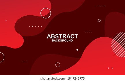 Liquid color background design. Red elements with fluid gradient. Dynamic shapes composition. Vector illustration