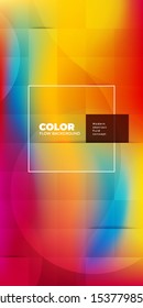 Liquid color background design with square cells. Fluid gradient shapes composition. Multicolor Futuristic design posters. Eps10 vector.