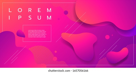Liquid color background design with square cells. Fluid gradient shapes composition. Purple Futuristic design posters. Eps10 vector