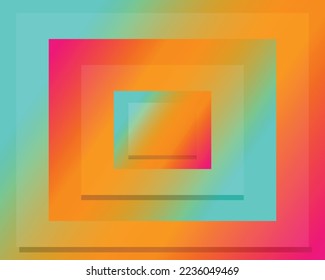 Diseño de fondo de color líquido con celdas cuadradas. Composición de formas de gradiente fluido. Afiches de diseño rojo naranja pálido. Vector Eps10.