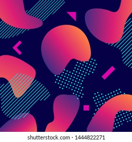 Liquid color background design with trendy shapes composition. Futuristic design background for banner poster frame