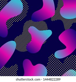 Liquid color background design with trendy shapes composition. Futuristic design background for banner poster frame