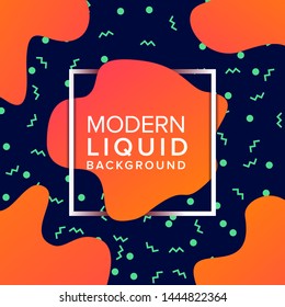 Liquid color background design with trendy shapes composition. Futuristic design background for banner poster frame