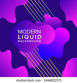 Liquid color background design with trendy shapes composition. Futuristic design background for banner poster frame