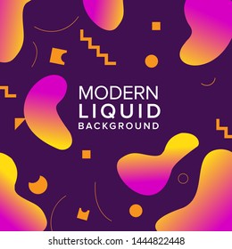 Liquid color background design with trendy shapes composition. Futuristic design background for banner poster frame