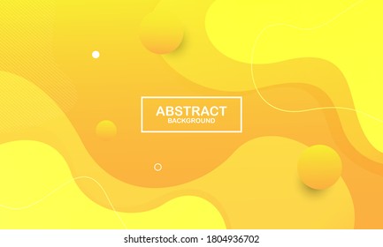 Liquid color background design. Yellow elements with fluid gradient. Dynamic shapes composition. Eps10 vector