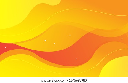 Liquid color background design. Yellow elements with fluid gradient. Dynamic shapes composition. Eps10 vector