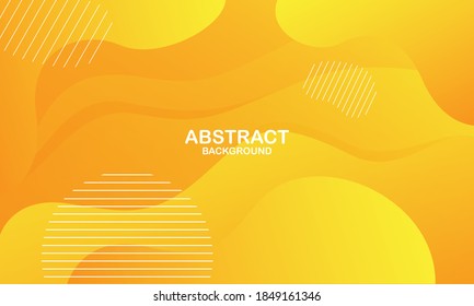 Liquid color background design. Yellow elements with fluid gradient. Dynamic shapes composition. Eps10 vector