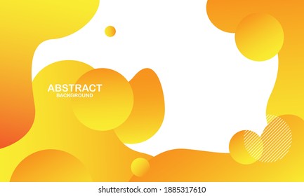 Diseño de fondo de color líquido. Elementos amarillos con gradiente de fluido. Composición dinámica de formas. Vector Eps10
