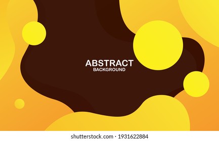 Liquid color background design. Yellow elements with fluid gradient. Dynamic shapes composition. Eps10 vector